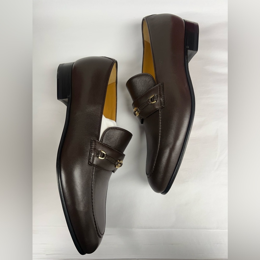 Gucci Interlocking-g Leather Loafers in Cocoa